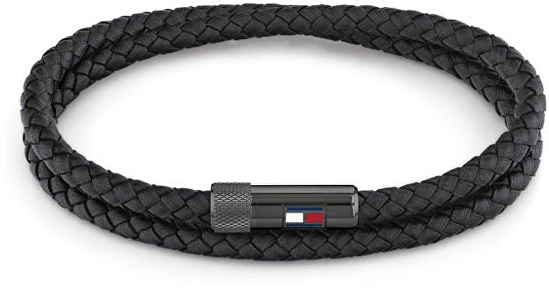 Tommy Hilfiger Elegantný náramok z čiernej kože 2790262S čierna