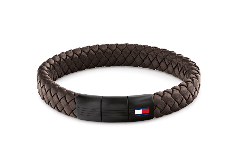 Tommy Hilfiger Hnědý kožený náramek s ocelovým zapínáním 2790661