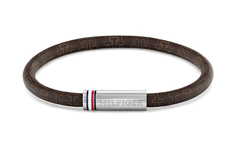 Tommy Hilfiger Hnědý pánský náramek z umělé kůže Printed Cord 2790703