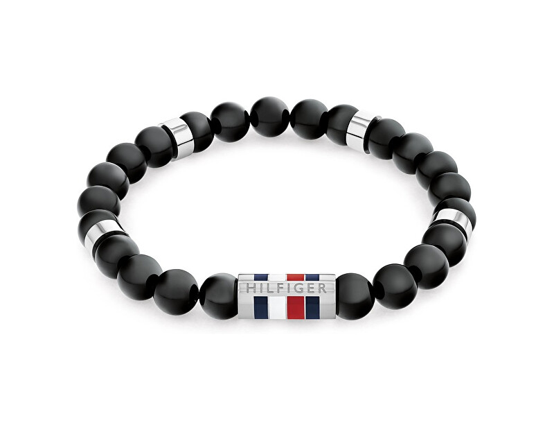Tommy Hilfiger Korálkový náramek z onyxu Beads 2790712