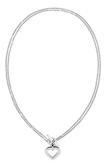 Tommy Hilfiger Luxusní dvojitý náhrdelník se srdcovým přívěskem Toggle Heart 2780967