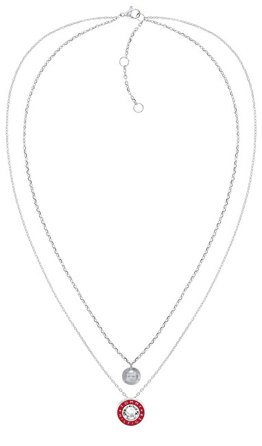 Tommy Hilfiger Moderní dvojitý ocelový náhrdelník s krystalem Layered 2780803