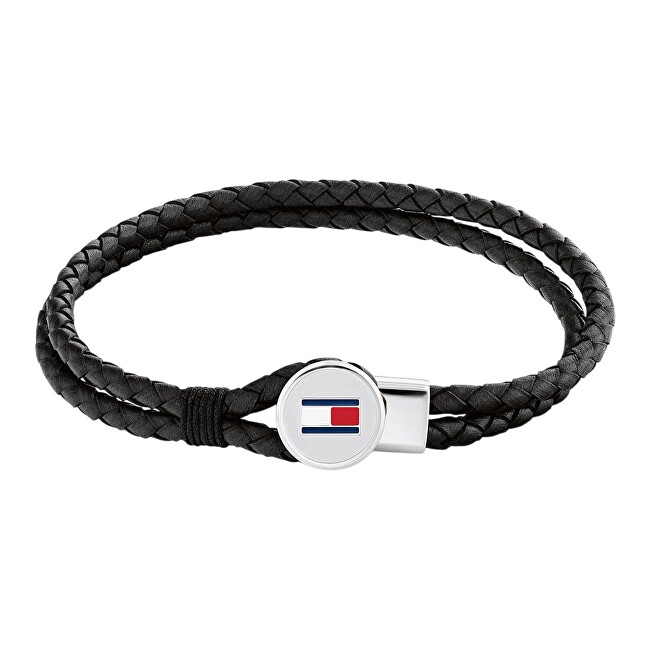 Tommy Hilfiger Moderní kožený náramek v černé barvě 2790654