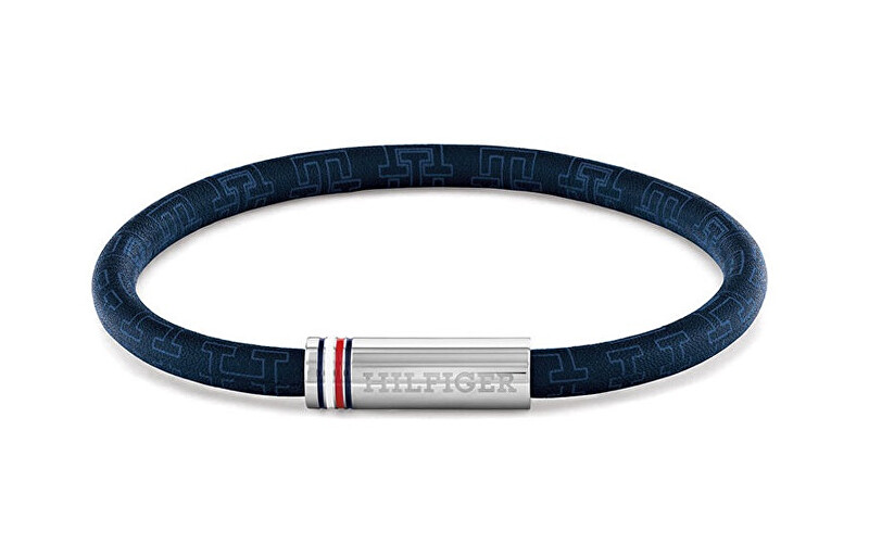 Tommy Hilfiger Modrý pánský náramek z umělé kůže Printed Cord 2790702