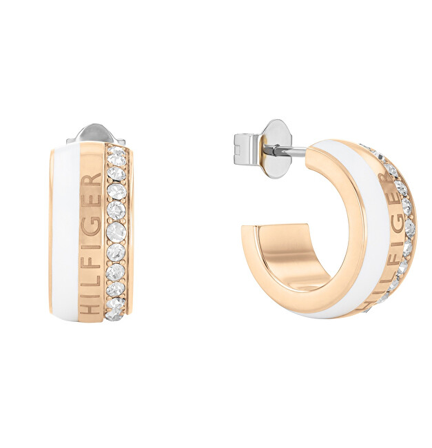 Tommy Hilfiger Krásné pozlacené kruhy Mesh Charm 2780625