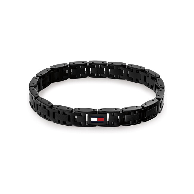 Tommy Hilfiger Černý ocelový náramek pro muže H-Link 2790717