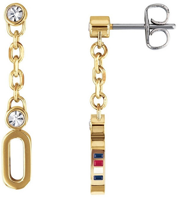 Tommy Hilfiger Pozlacené náušnice s krystaly TH2780089