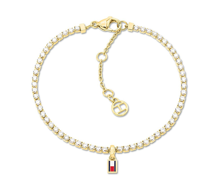 Tommy Hilfiger Pozlátený tenisový náramok s kryštálmi 2781093