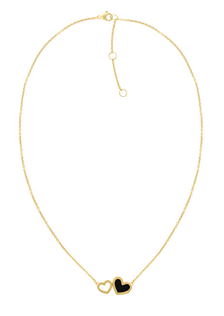 Tommy Hilfiger Půvabný pozlacený náhrdelník se srdíčky Enamel Hearts 2780742
