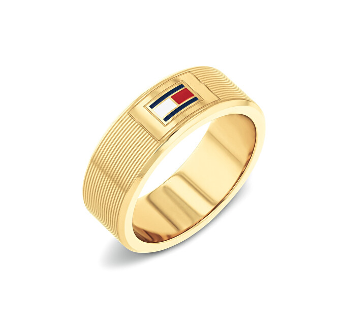 Tommy Hilfiger Stylový prsten z pozlacené oceli H-Link 2790686