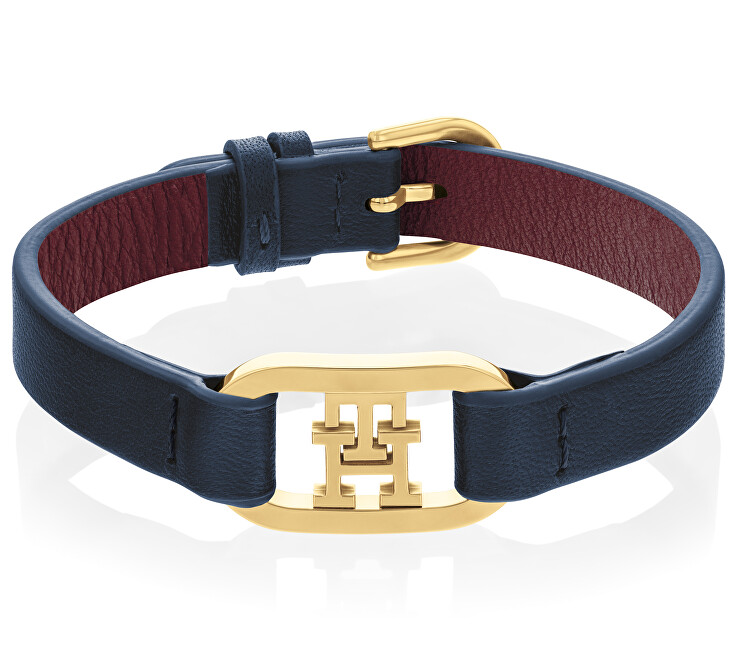 Tommy Hilfiger Tmavo modrý kožený náramok 2780827