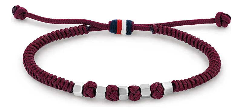 Tommy Hilfiger Vínový šnúrkový náramok 2790678 čierna, strieborná , tricolor