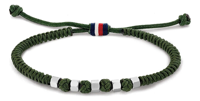 Tommy Hilfiger Zelený šňurkový náramek 2790680