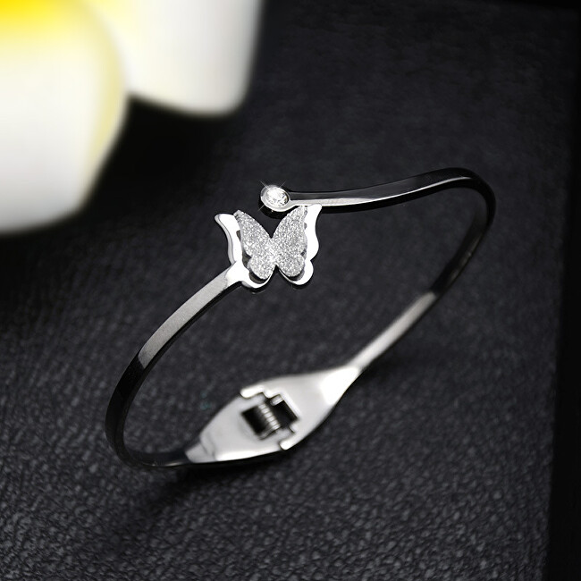 Troli Romantický motýlie náramok Metal Butterfly KBS-154-SIL strieborná