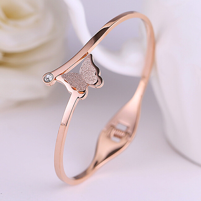 Troli Romantický motýlie náramok Metal Butterfly KBS-154-SIL strieborná