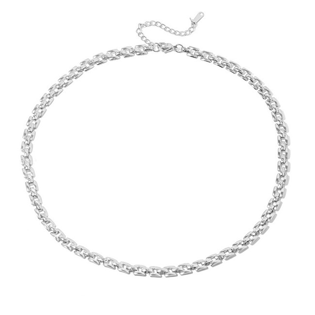 Troli Elegantná dámska sada oceľových šperkov (náhrdelník, náramok) strieborná