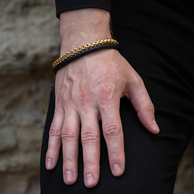 Troli Luxusní dvojitý bicolor náramek Leather
