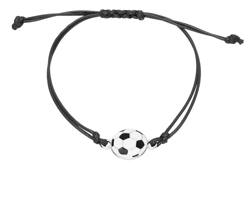 Troli Černý textilní náramek Fotbalový míč