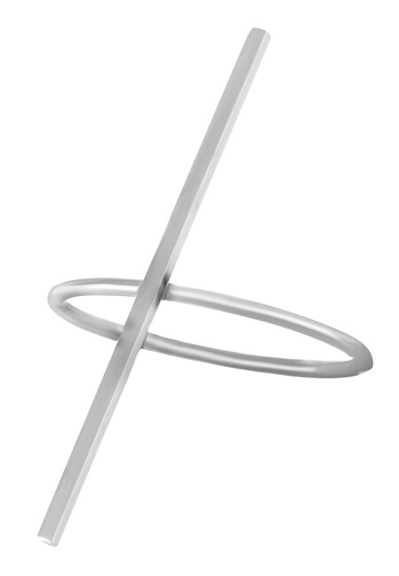 Troli Designový ocelový prsten s ozdobou 54 mm