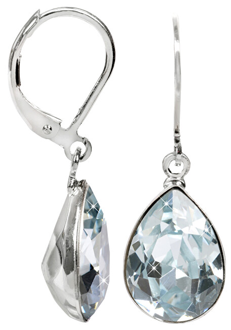 Levien Půvabné náušnice s krystaly Pear Light Azore