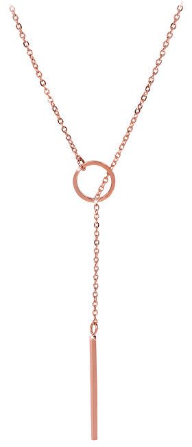 Troli Stylový růžově pozlacený náhrdelník