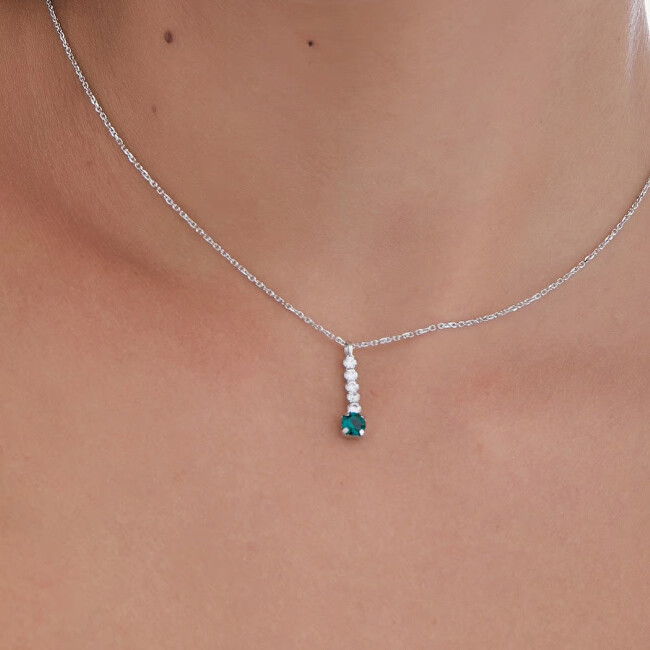 Victoria Cruz Elegantní stříbrný náhrdelník s krystaly Shine A4668-20HG