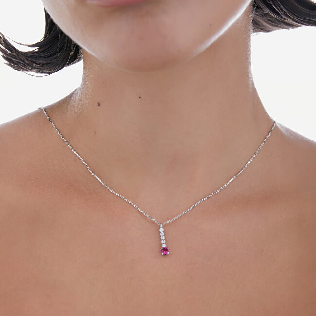 Victoria Cruz Elegantní stříbrný náhrdelník s krystaly Shine A4668-21HG