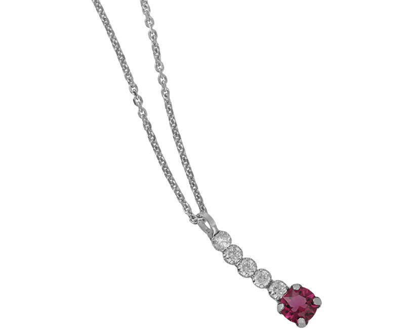 Victoria Cruz Elegantní stříbrný náhrdelník s krystaly Shine A4668-21HG