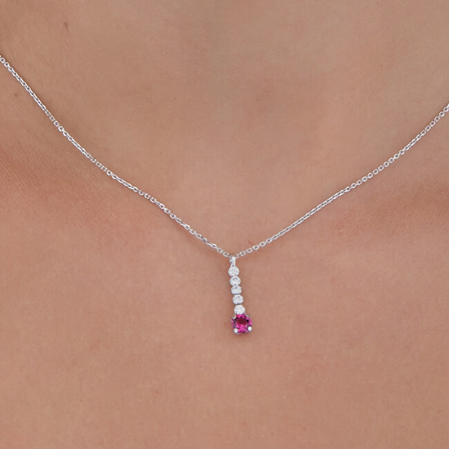 Victoria Cruz Elegantní stříbrný náhrdelník s krystaly Shine A4668-21HG