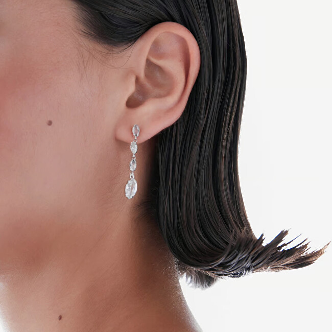 Victoria Cruz Elegantní visací náušnice s čirými krystaly Purpose A4655-07HT