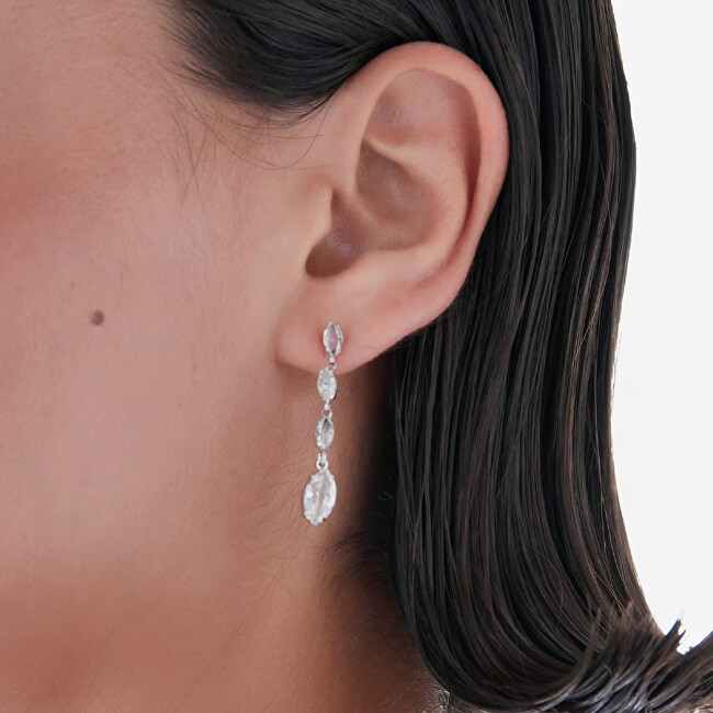 Victoria Cruz Elegantní visací náušnice s čirými krystaly Purpose A4655-07HT