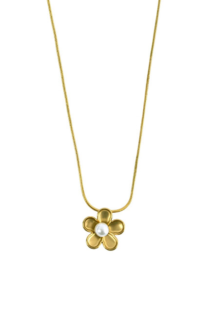 Victoria Walls Pozlacený ocelový náhrdelník Květina Étoilée Gold VWN260635G