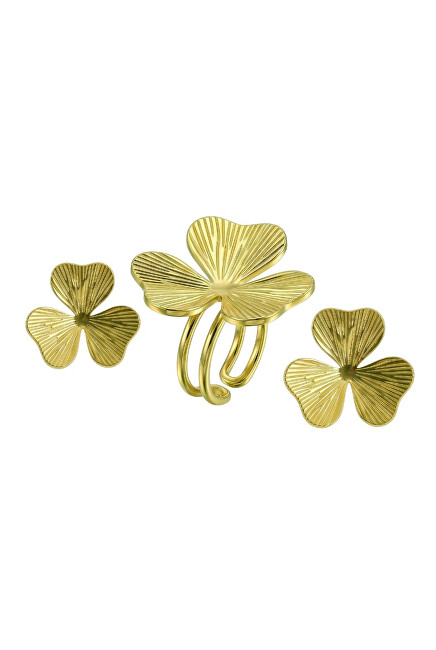 Victoria Walls Set pozlacených šperků VWS260856G (prsten, náušnice)
