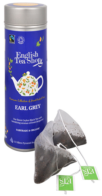English Tea Shop Černý čaj Earl Grey s bergamotem BIO 15 pyramidek v plechovce