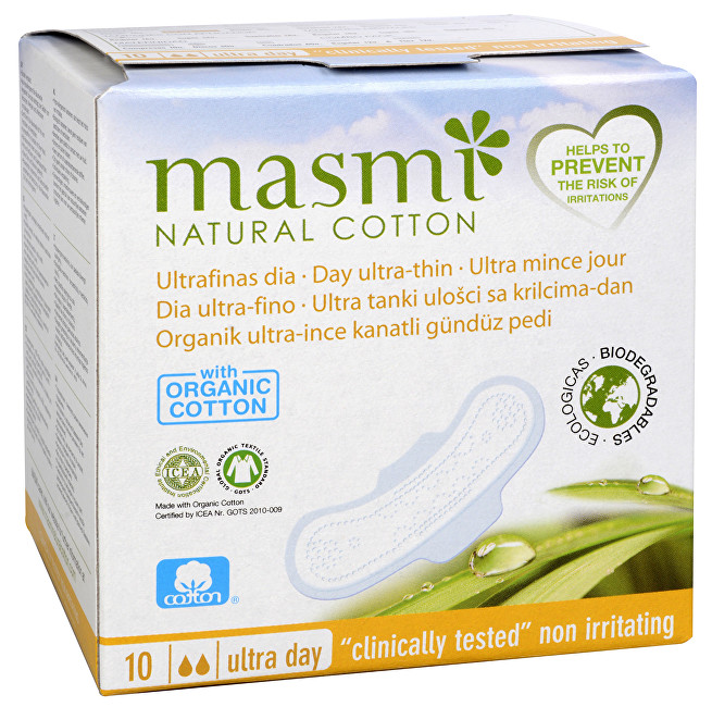 Ultratenké vložky MASMI z organické bavlny s křidélky 10 ks, Ultra Day 10 ks