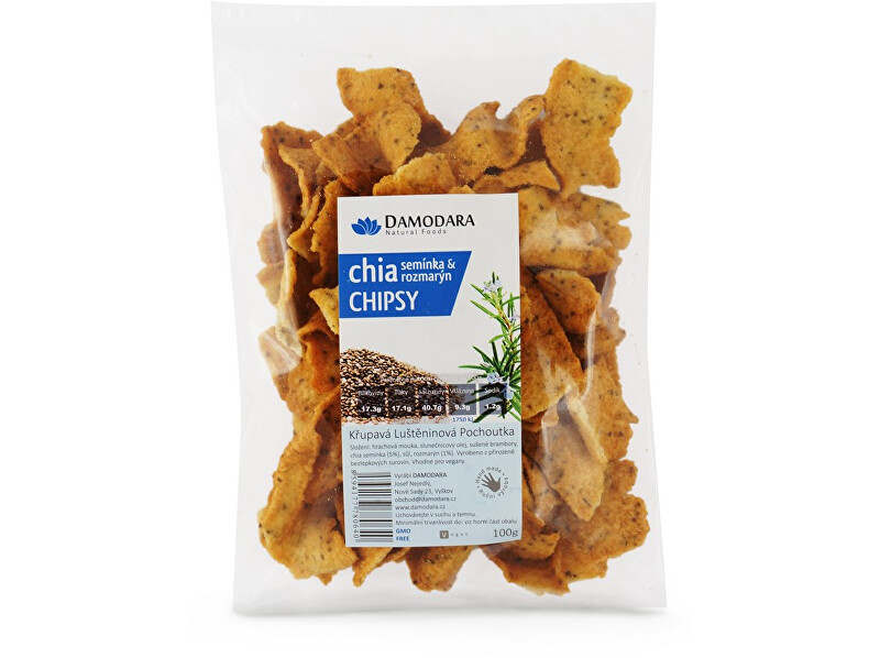 Damodara Chipsy s chia semínky a rozmarýnem 100 g