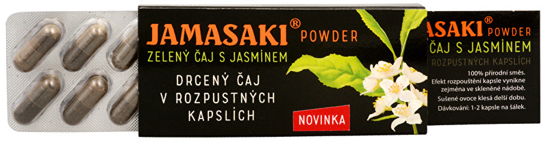 Čaje Hannasaki Jamasaki powder - zelený jasmínový a červený čaj - cestovní balení 10 x 1 g