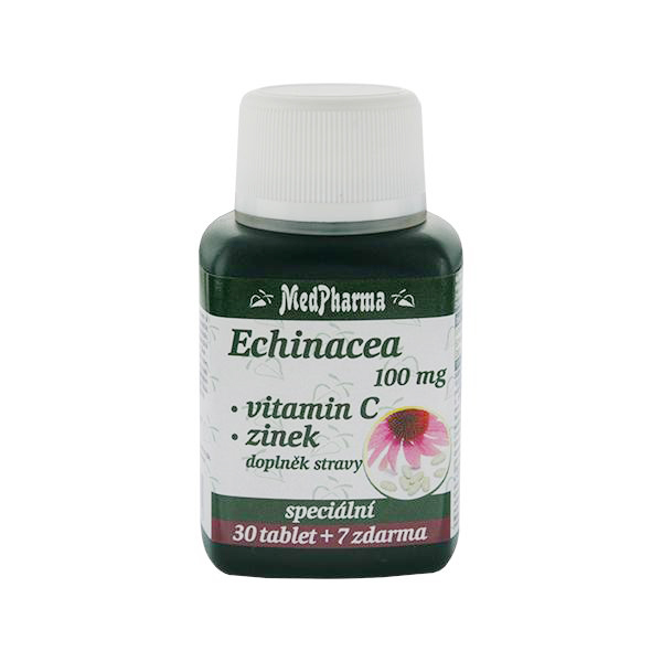 Echinacea 100 mg + vitamín C + zinek 30 tbl. + 7 tbl. ZDARMA