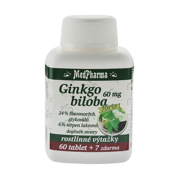 MedPharma Ginkgo biloba 60 mg Forte 60 tbl. + 7 tbl. ZDARMA