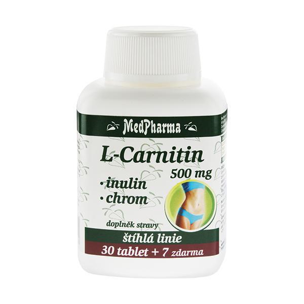 MedPharma L-Carnitin 500 mg + inulin + chrom 30 tbl. + 7 tbl. ZDARMA