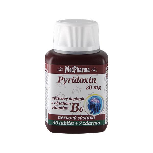 MedPharma Pyridoxin 20 mg – doplněk stravy s obsahem vitamínu B6 30 tbl. + 7 tbl. ZDARMA