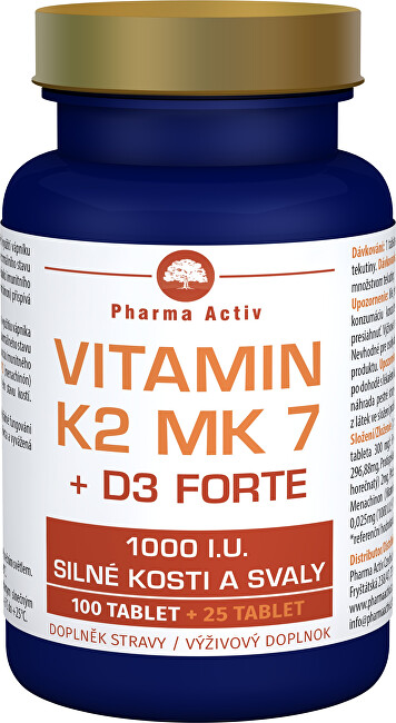 Vitamín K2 MK7 + D3 Forte 1000 I.U. 125 tablet