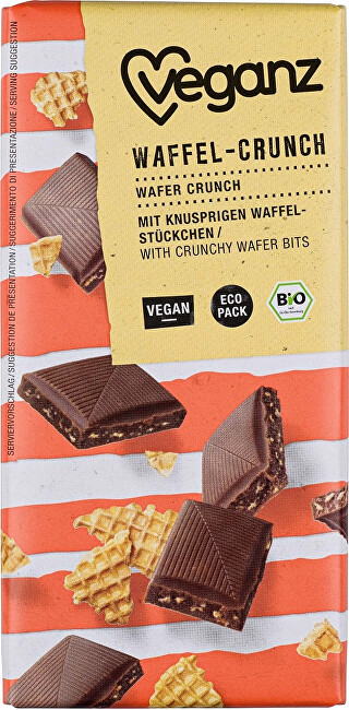Veganz Čokoláda s křupavými vaflemi, Bio 80 g