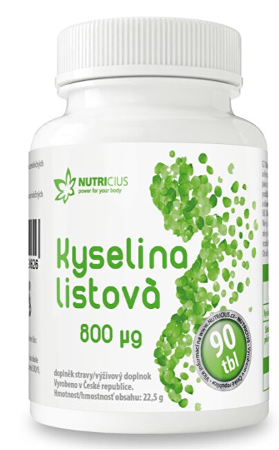 Nutricius Kyselina Listová 800 mcg 90 tablet