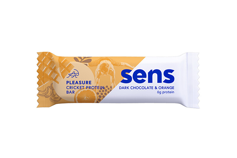 SENS Pleasure Protein tyčinka s cvrččí moukou - Tmavá čokoláda & Pomeranč 40 g