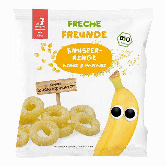 Freche Freunde BIO Křupavé kroužky - Proso a banán 20 g