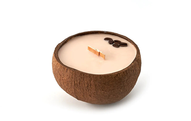 Svíčka v kokosu - vůně Coffee Mocha