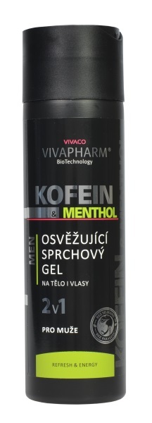 Vivapharm Kofeinový sprchový gel 2v1 s mentholem pro muže 200 ml