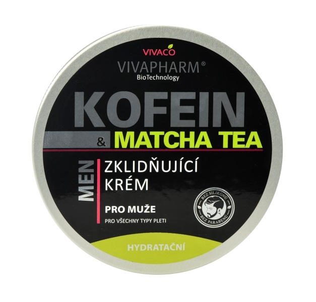 Vivaco Zklidňující krém pro muže Kofein a Matcha Tea 200 ml