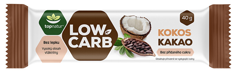 Topnatur LOW CARB tyčinka Kokos & Kakao 40 g